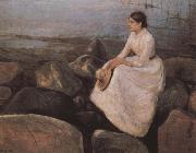 The girl  at the sea bank Edvard Munch